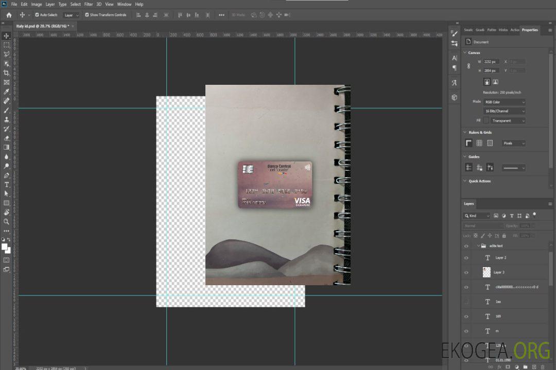 Photolook de la carte de signature de visa de la banque centrale de l'Équateur template Photolook de la carte de signature de visa de la banque centrale de l'Équateur template